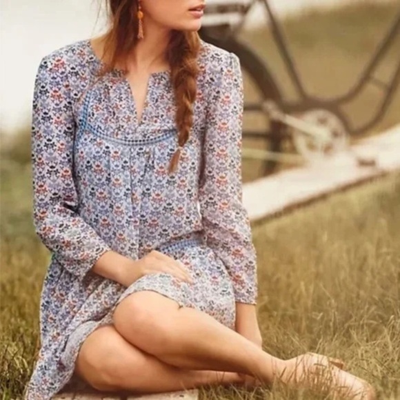 HOLDING HORSES ANTHROPOLOGIE BETONY FLORAL SWING DRESS SIZE 8 - Picture 2 of 15